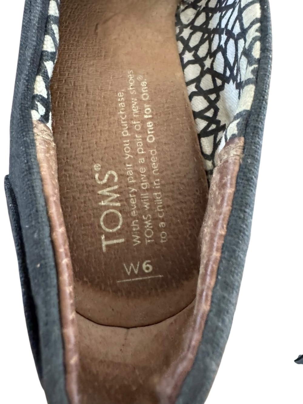 Toms Classic Black Canvas Wedge Heel Shoe Size 6 - Picture 8 of 8